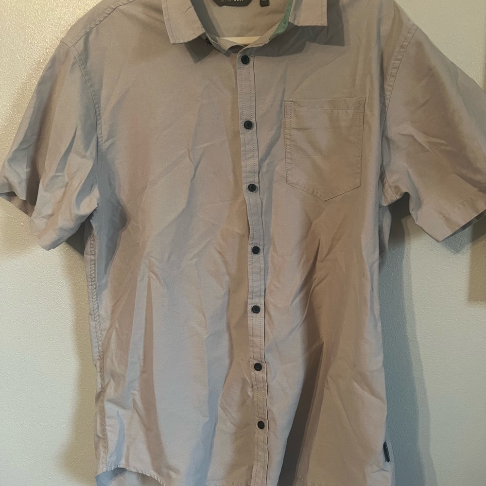 Men's Departwest Gray Short Sleeve Button Down Shirt Size XL NWOT
